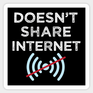 Doesn't share internet or Tether Hotspot Mobile Data Sticker